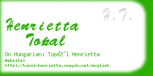 henrietta topal business card